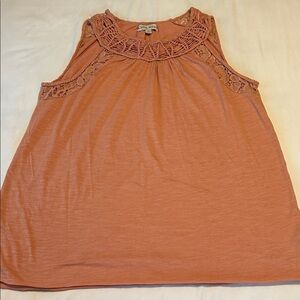 Knox Rose Sleeveless Top with Lace Detail - Coral